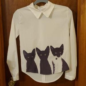 3/$8 Collard cat shirt